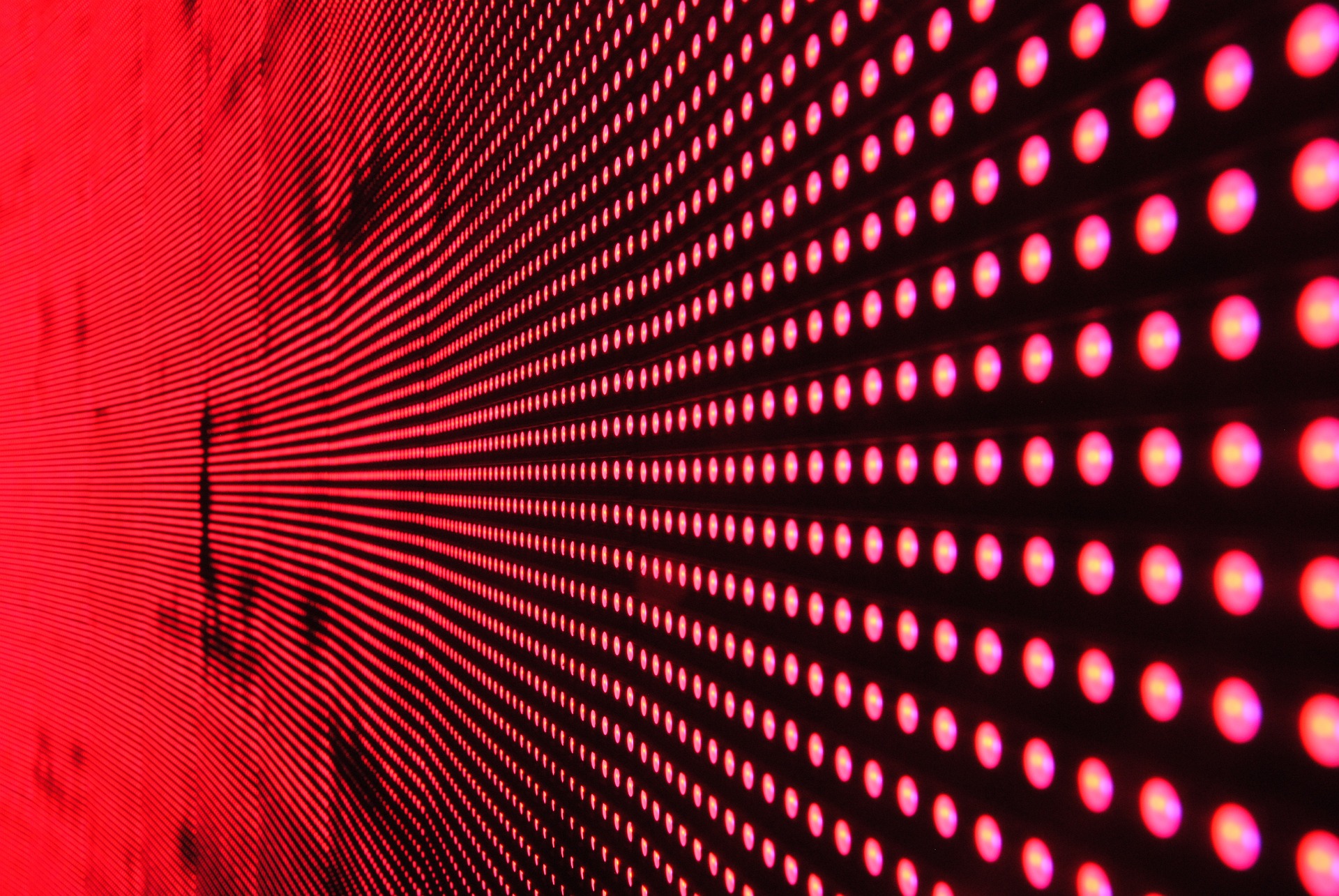 Wall of LED lights stock photo